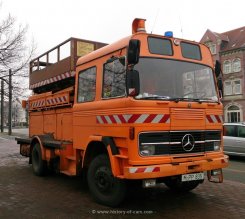 Mercedes-Benz LP kubische Kabine, mittelschwer Oberleitungwartungswagen der Üstra in Hannover 1972