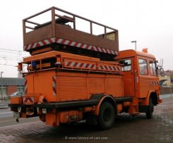 Mercedes-Benz LP kubische Kabine, mittelschwer Oberleitungwartungswagen der Üstra in Hannover 1972